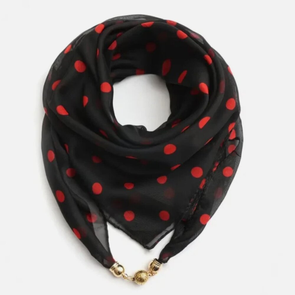 Women's Lightweight Polka Dot Scarf - Soft Breathable Universal Neck and Head